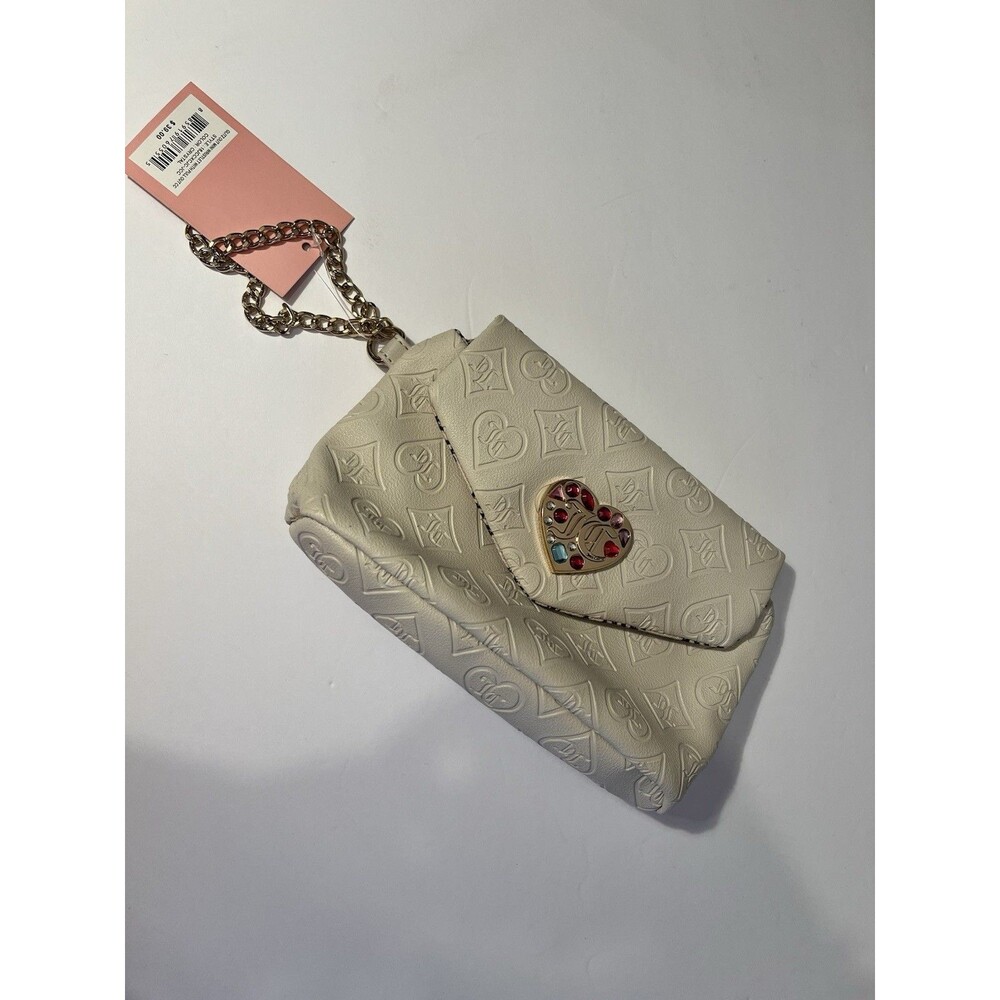 Juicy Couture Glitz Out Wristlet With Gold Chain Color beige
